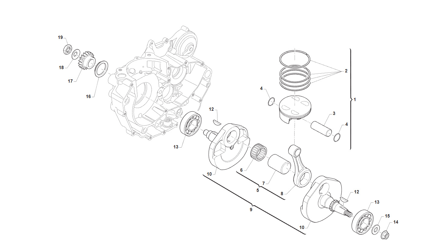 4T 450 FI MX 2012 - MOTOR - CIGÜEÑAL-PISTÓN KS